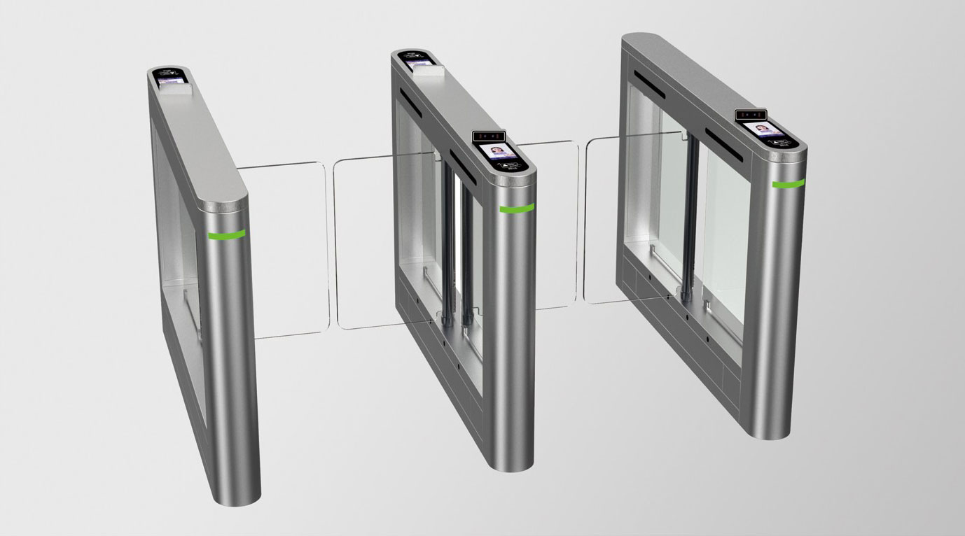 通道闸RG203双通道短面板太空灰